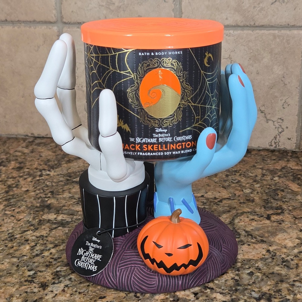 Bath&Body Works Nightmare Before Christmas Candle Holder And Jack 3-Wick Candle